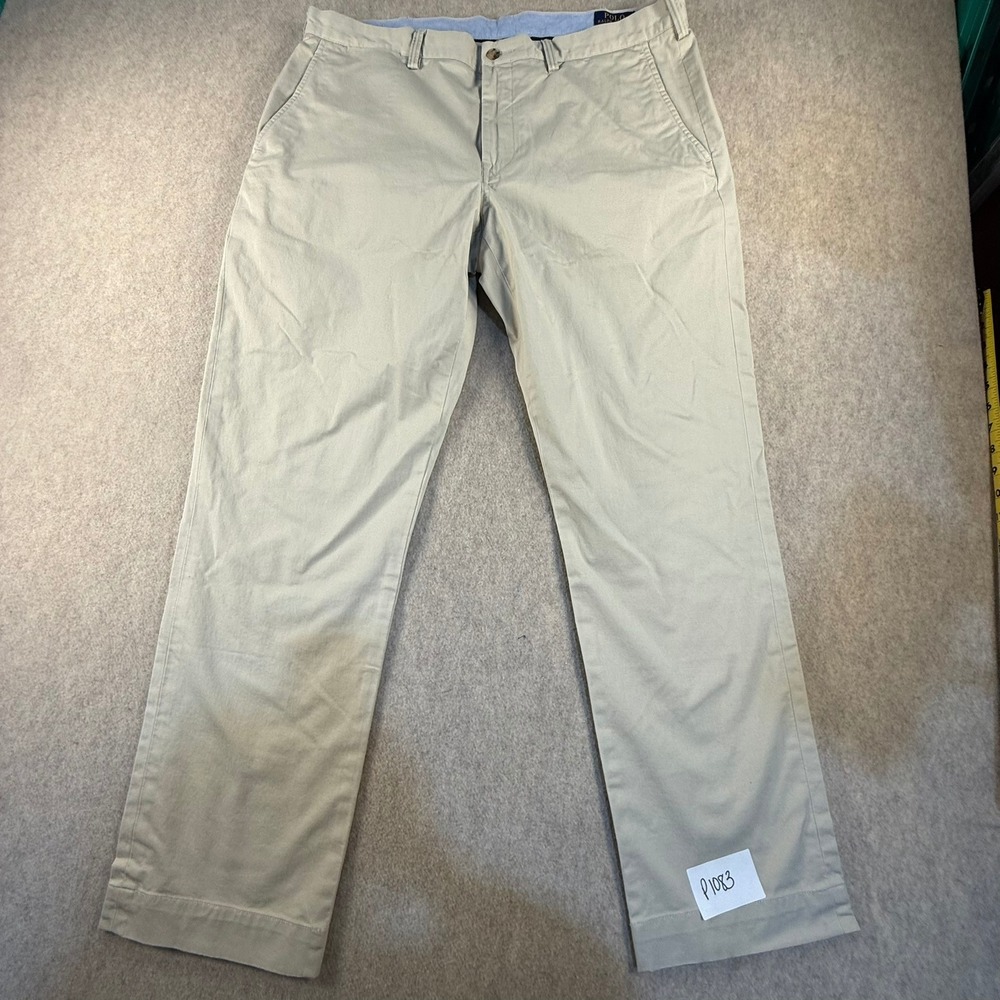 Polo Ralph Lauren Stretch Straight Fit Chino Pants Khaki Tan 36x30 Mens